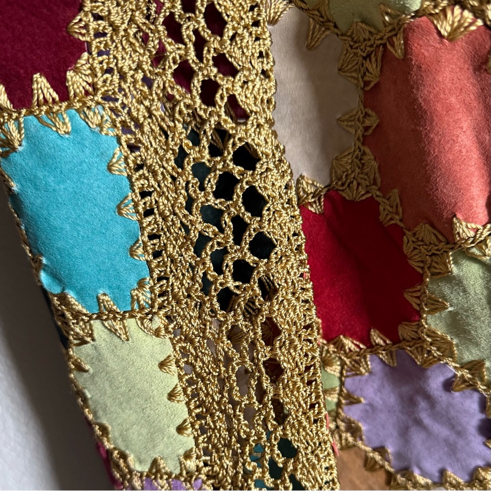 Leather And Crochet Boho Patchwork Vest - image 3